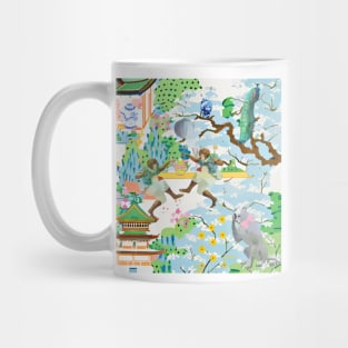 Dancing monkeys chinoiserie Mug